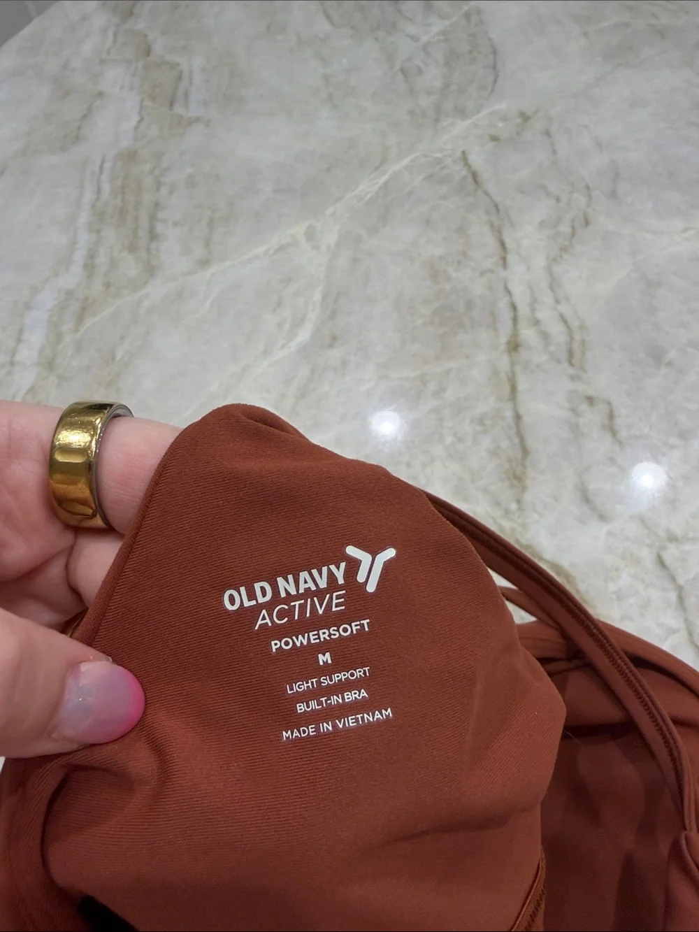 Old Navy Active Rust Brown High Neck‎ Powersoft Longline Sports Bra